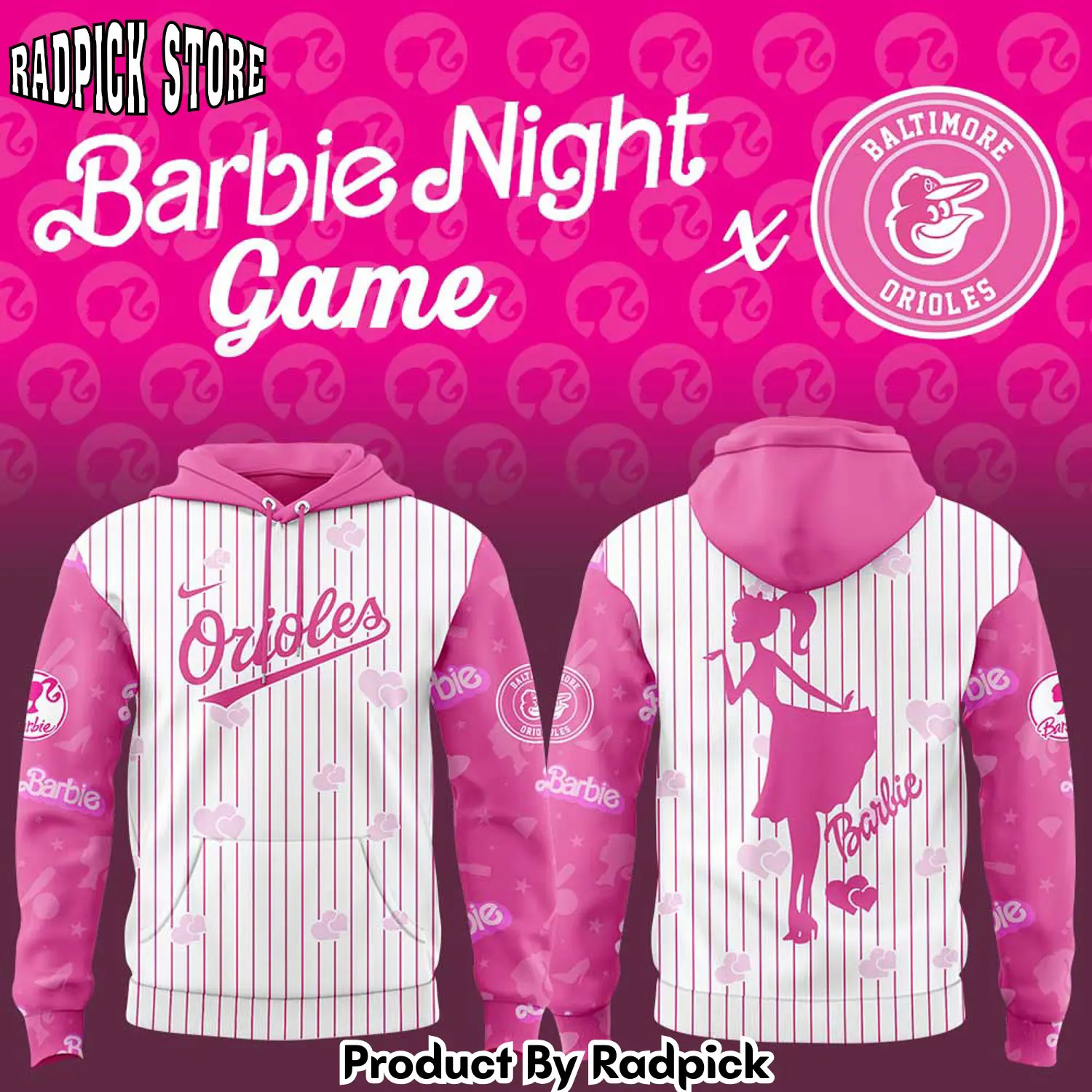 Baltimore orioles x hello kitty game night hoodie joggers hoodie and long pants set rp291917